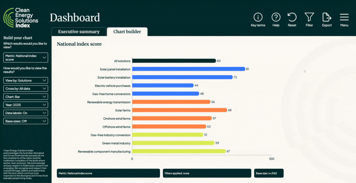 Video showing how to filter the data in the dashboard